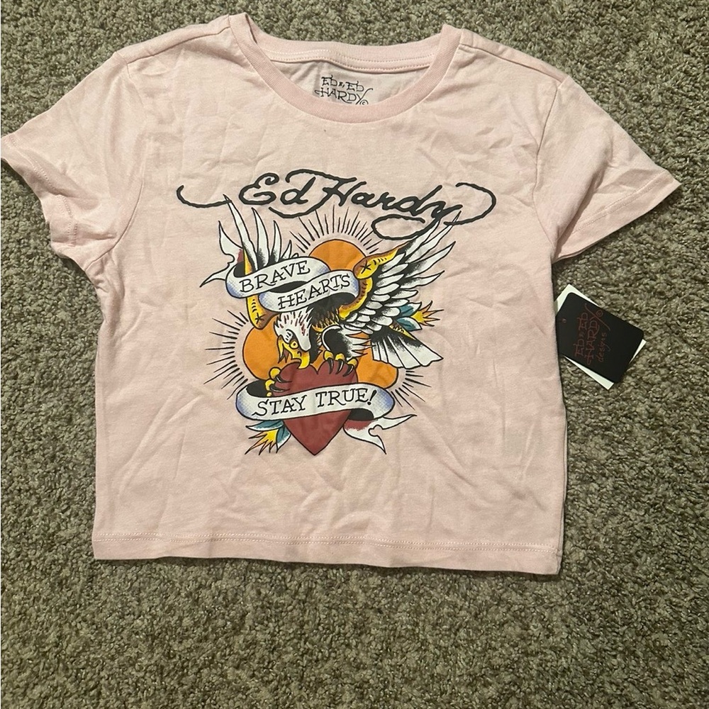 Ed Hardy Kids Light Pink Brave Hearts T-Shirt